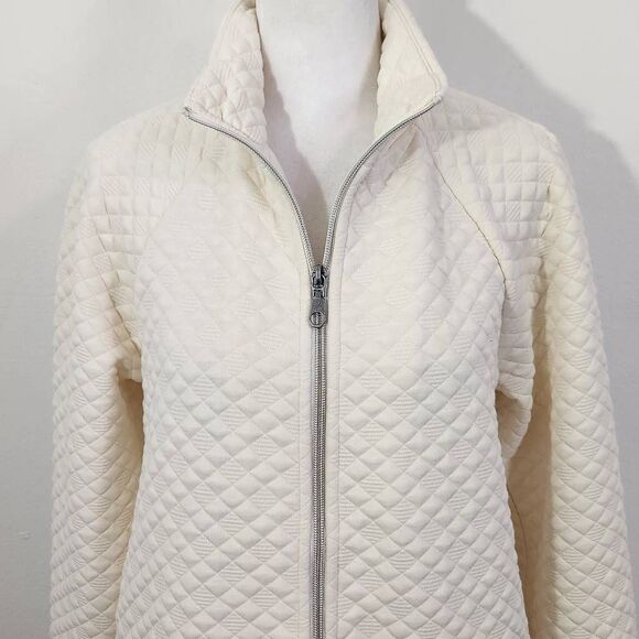 Isaac Mizrahi Cream Quilted Jacket Size XXS Ivory Lightweight Jacket - Picture 3 of 7